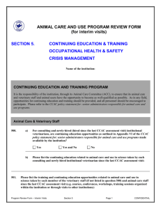 Continuing Education and Training Occupational Health and Safety