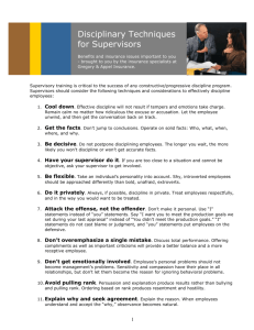 Disciplinary Techniques for Supervisors