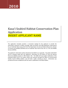 KSHCP Application - Kauai Seabird Habitat Conservation Program