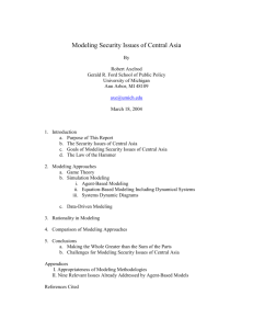 Modeling Security Issues of Central Asia