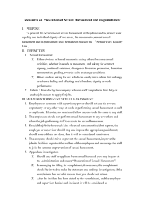 Regulations on Prevention of Sexual Harassment and its punishment