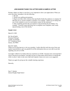 JOB SHADOW THANK YOU LETTER GUIDE & SAMPLE LETTER