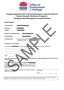 Funding Agreement for Financial Assistance under the 2012/13