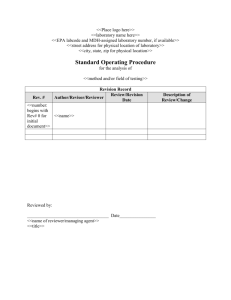 Standard Operating Procedure Template (Word: 350KB/4 pages)