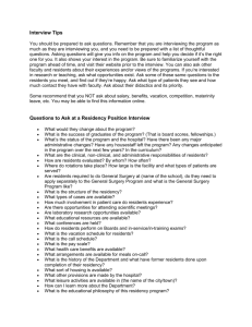 Questions to Ask at a Residency Position Interview