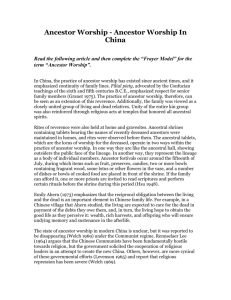 Ancestor Worship - Ancestor Worship In China