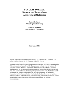 2006 summary of research - Success for All Foundation