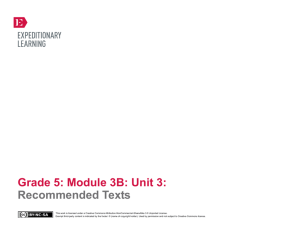 Grade 5 ELA Module 3B, Unit 3, Recommended Texts