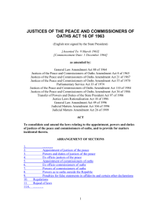 justices of the peace and commissioners of oaths act 16 of