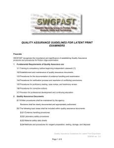 Quality Assurance Guidelines for Latent Print Examiners
