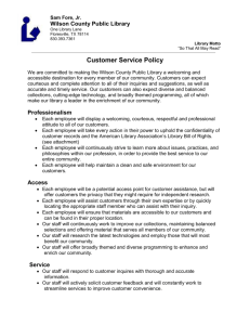Customer Service Policy - Wilson County Public Libraries