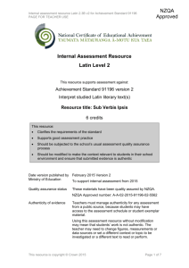 Level 2 Latin internal assessment resource