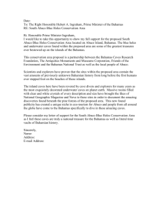 Form letter of support for South Abaco Blue Holes Conservation Area