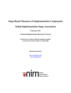Stage-Based Measures of Implementation Components