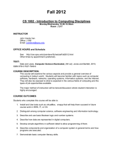 CS 1002-Introduction to the Computing Disciplines