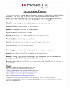 Introductory Phrases
