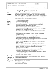Respiratory Care Assistant II