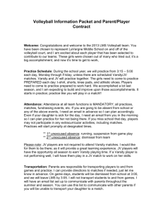 Volleyball Information Packet and Parent/Player Contract