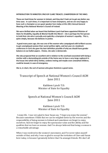 Transcript of Speech at National Women`s Council AGM