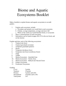 Biome and Aquatic Ecosystems Booklet