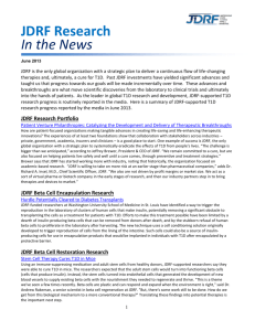 JDRF Research In The News Summary – June 2013