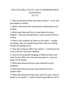 THE CRUCIBLE, STUDY AND COMPREHENSION QUESTIONS