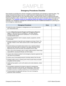 Emergency Procedures Checklist