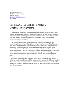 476: Ethical Issues in Sports Communication