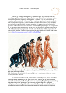 Human evolution – some thoughts
