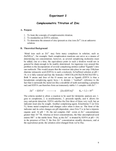 Complexometric Titration of Zinc