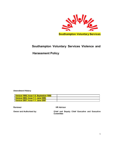 Violence & Harassment Policy - Southampton Voluntary Services