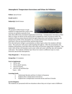 Atmospheric Temperature Inversions and Urban Air Pollution