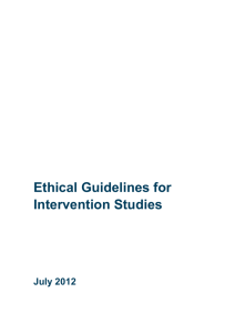 Ethical Guidelines for Intervention Studies