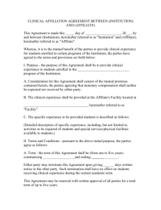 Clinical Affiliation Agreement