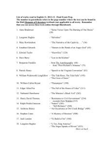 List of works read in English 11, 2012-13