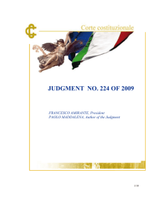 Judgement no. 224 of 2009