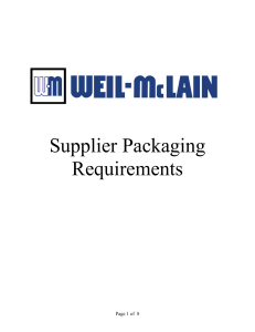 Supplier Packaging Guidelines - Weil