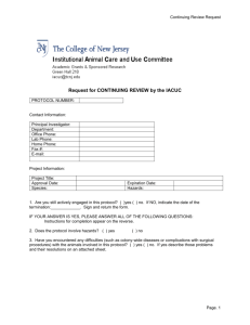 Continuing Review Form - The College of New Jersey