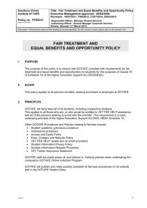 Title: Fair Treatment and Equal Benefits and Opportunity Policy