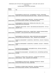 INDEXED LIST OF FILES CREATED BETWEEN 1 JANUARY 2010