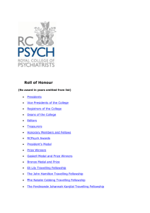 RCPsych Roll Of Honour - Royal College of Psychiatrists
