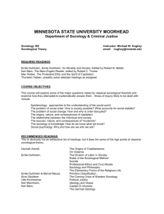 SOC 302: Sociological Theory - Minnesota State University Moorhead