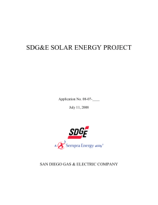SDG&E SOLAR ENERGY PROJECT