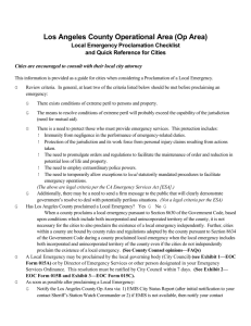 City Proclamation Checklist - Office of Emergency Management