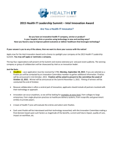 2015 Health IT Innovation Award App