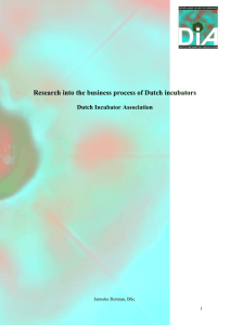 1. Incubators - DIA - Dutch Incubation Association