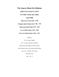 Table of Contents - Global Sikh Studies