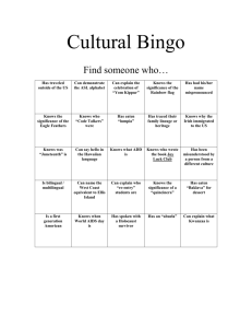 Cultural Bingo - University of San Diego