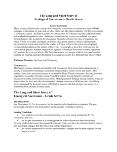 The Long and Short Story of Ecological Succession – Grade Seven