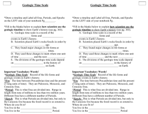 NOTES: Sect 9-4 Geologic Time Scale